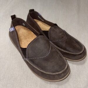 Spenco Siesta Women's 11 W‎ Suede Leather Slip-on Comfort Shoe Fossil Wide Brown
